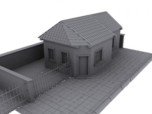 Grey Old House 3D model