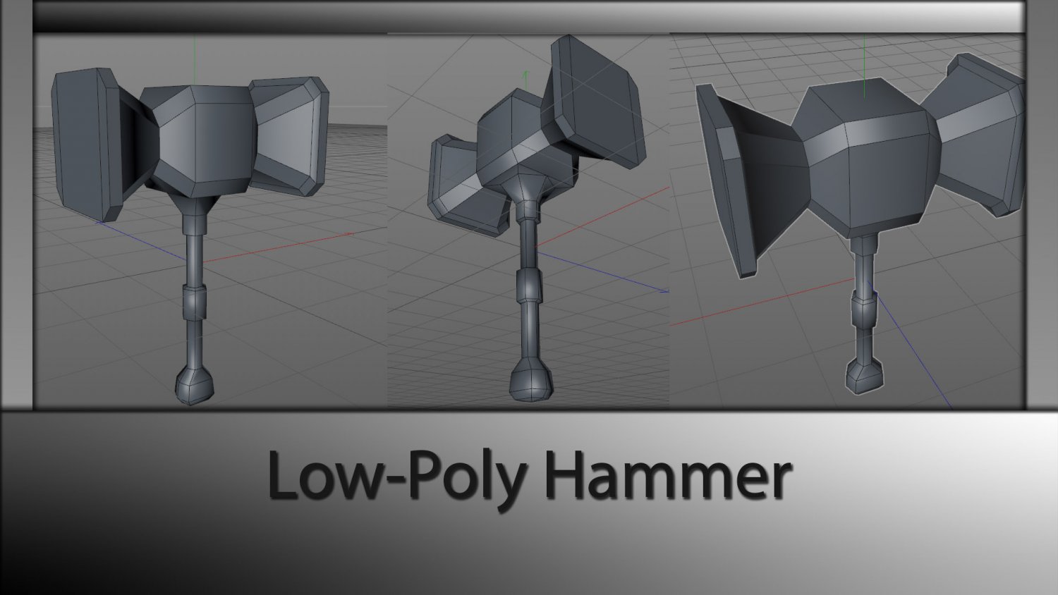 3D Hammer Low-Poly model