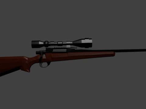 Low Poly Hunting Rifle 3D model