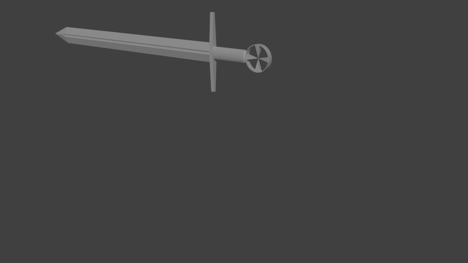 3D Low-Poly Medieval Sword model