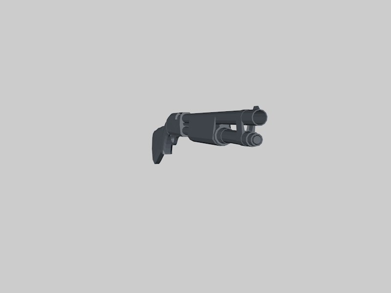 3D Low poly Shotgun Remington 870 model