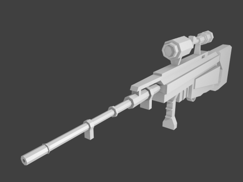 Lowpoly Sniper Rifle 3D model