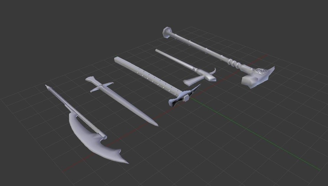 3D Medival weapons set model