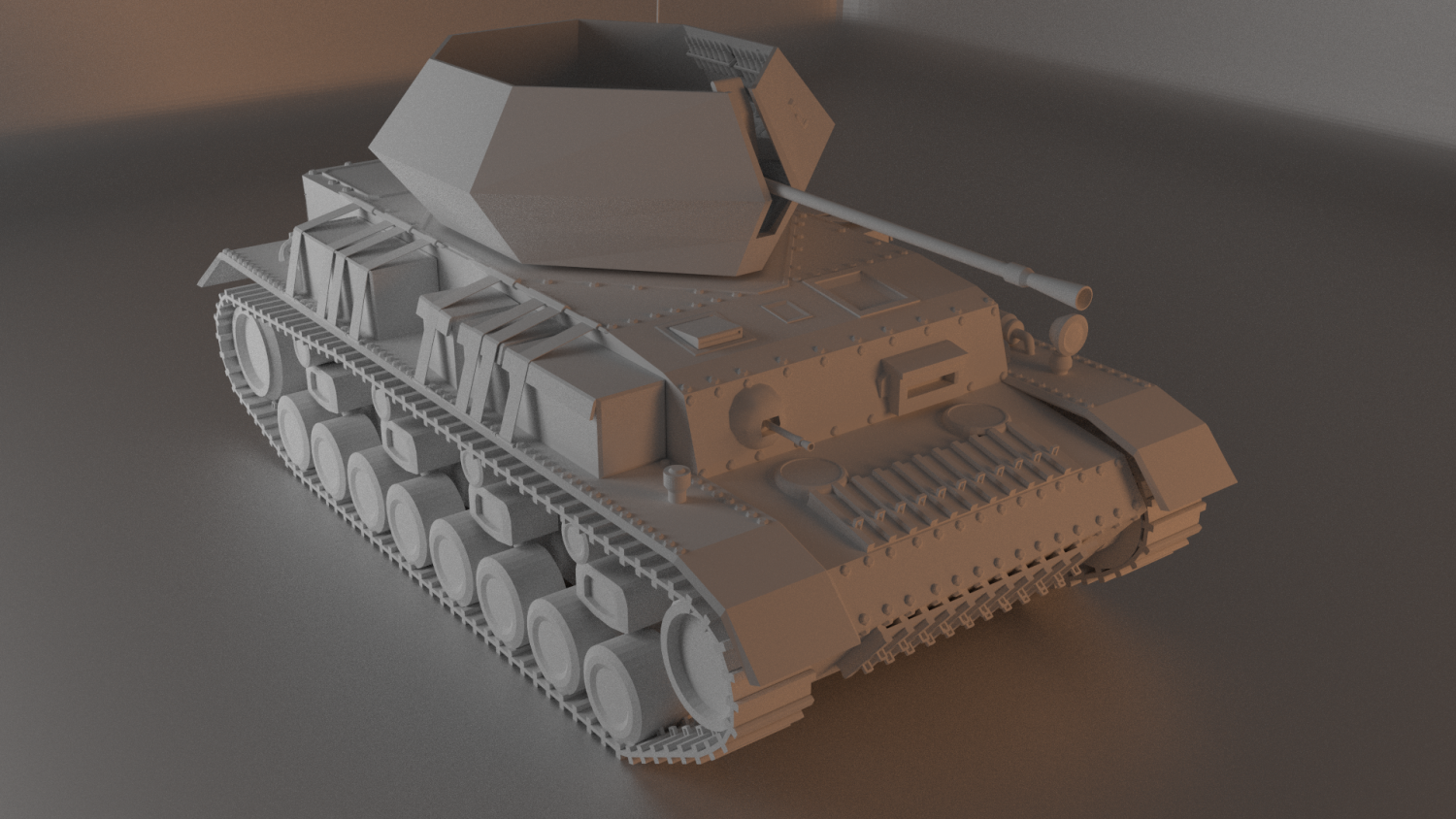 3D Ostwind Flakpanzer model