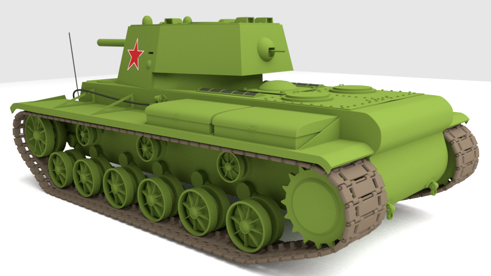 3D Soviet tank KV-1 model 1942 model