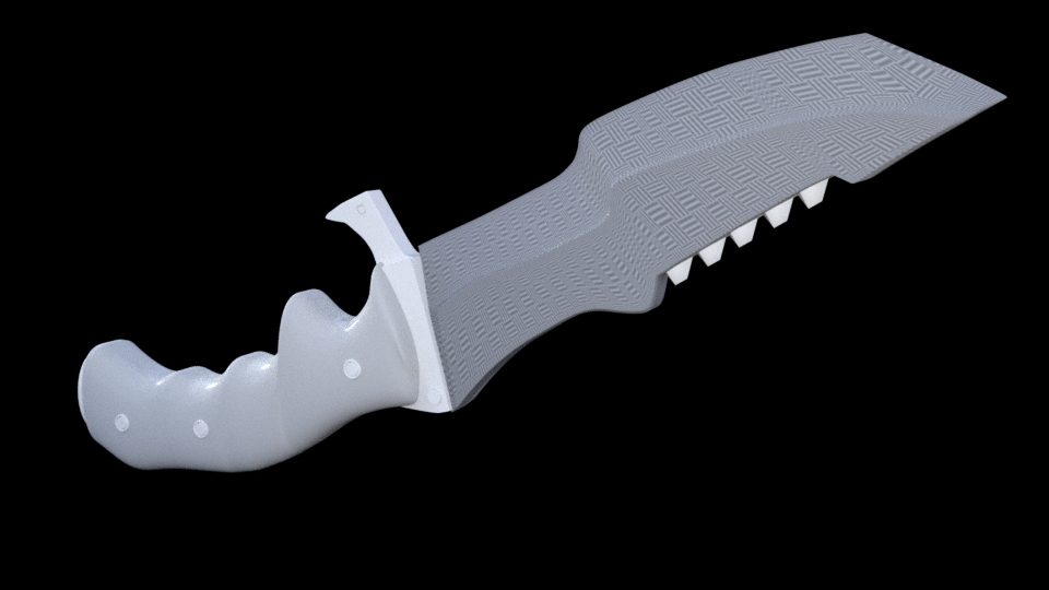 3D Survival Knife detailed model