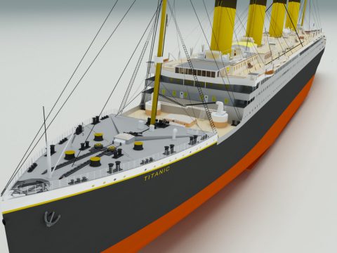 Titanic low poly 3D model