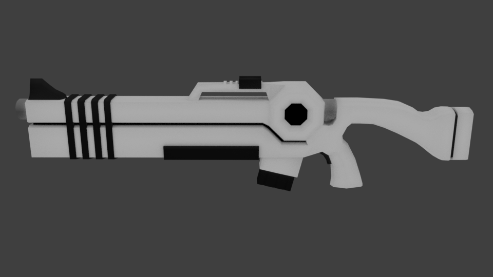 3D White Gun model