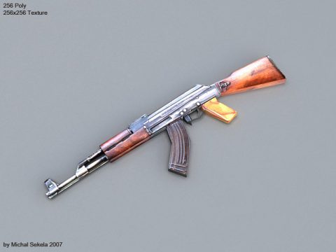AK47 lowpoly 3D model