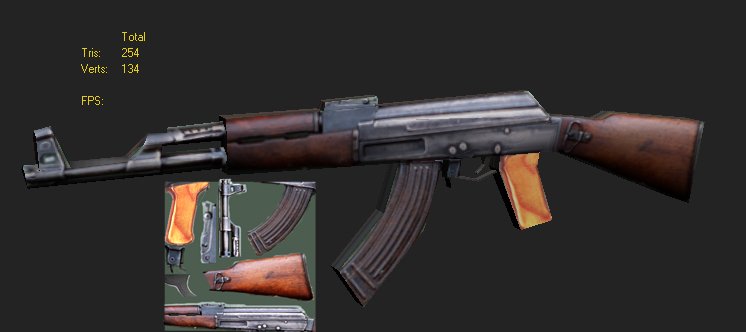 3D AK47 lowpoly model