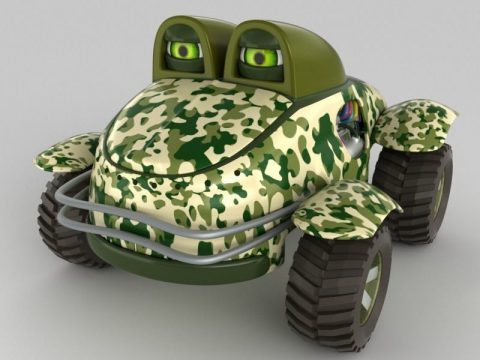 Cartoon Car Monster Truck Army 3D model