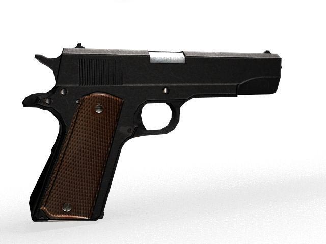 Colt 1911 Gun Low Poly 3D model
