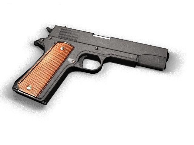Colt 1911 Gun Low Poly