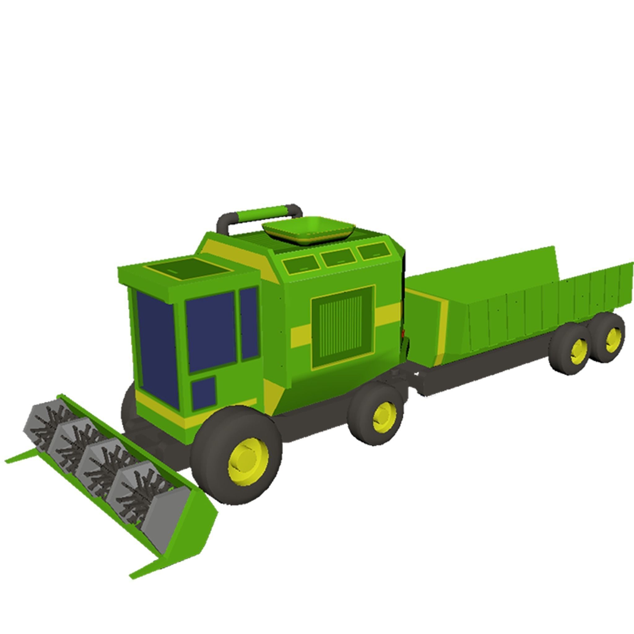 3D Combine Harvester Low Poly model