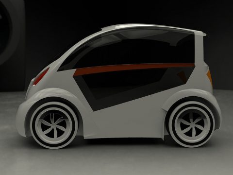 Electric car urban 3D model