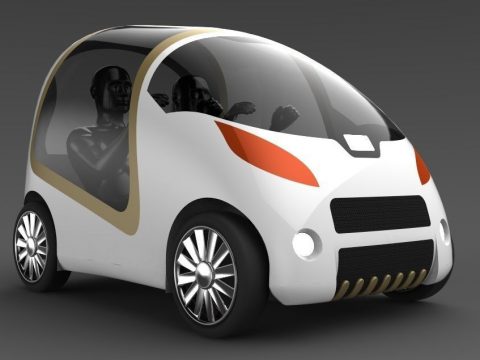 Electric car 3D model