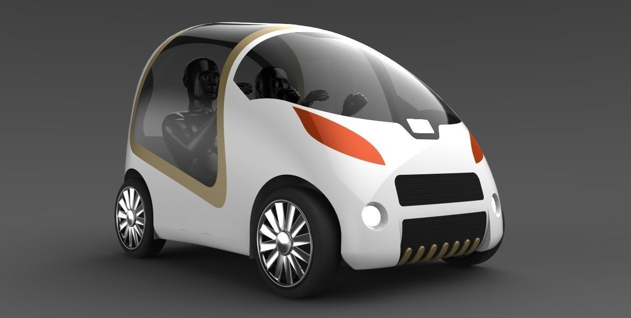 Electric car 3D model