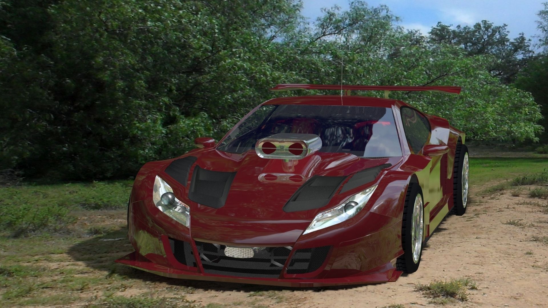 Low Poly Race Car 3D model