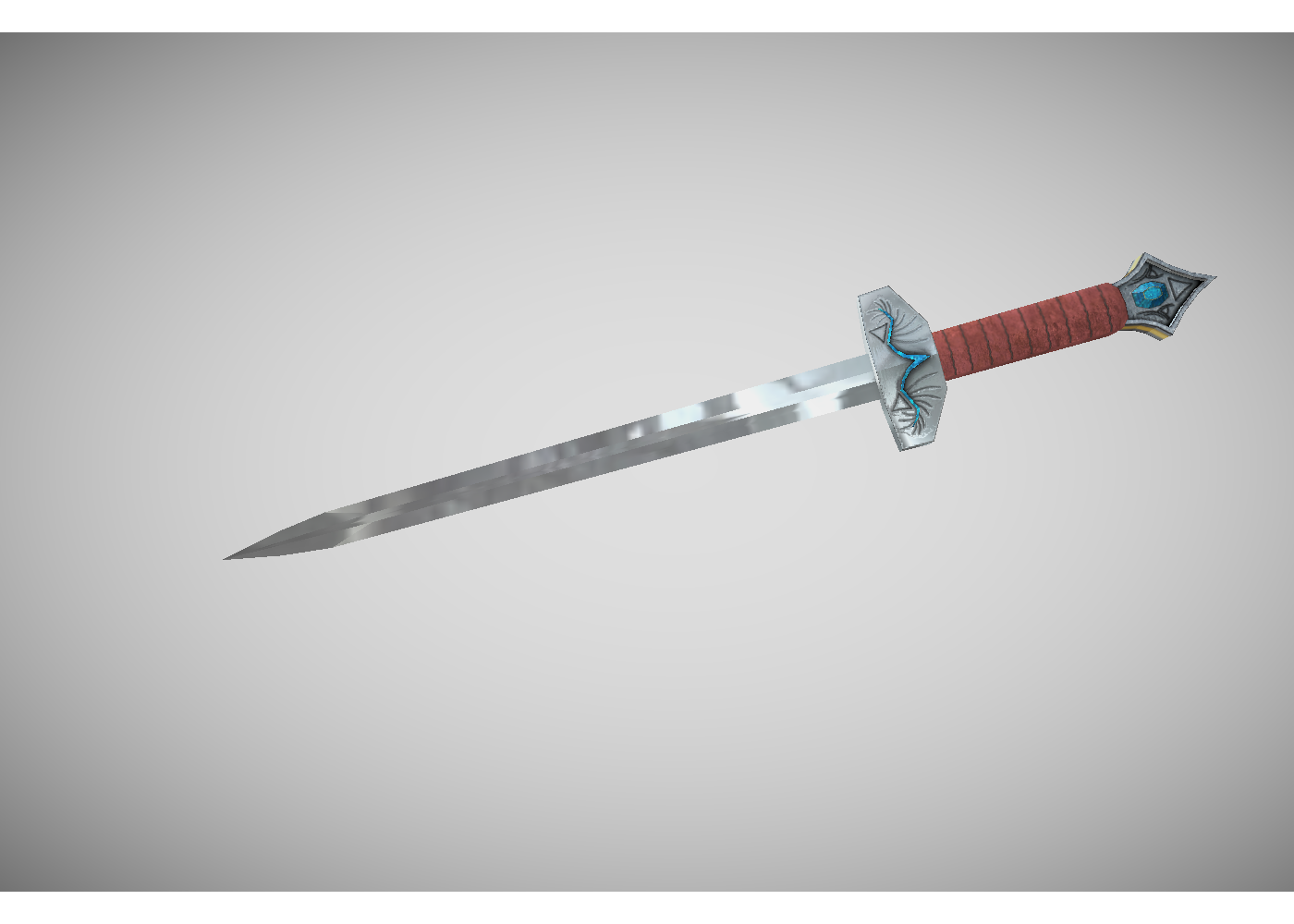 Low poly sword 3D model