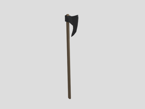 Lowpoly two-handed axe 3D model