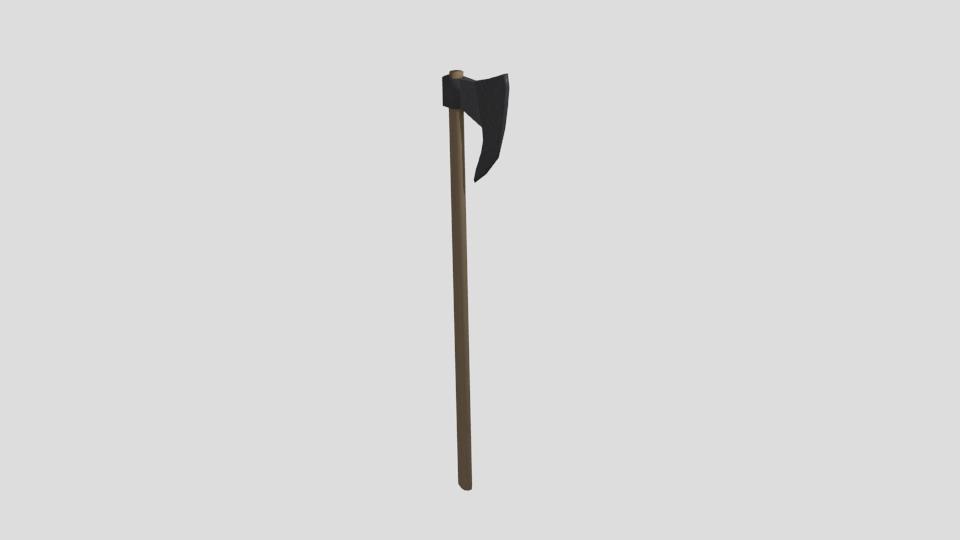 Lowpoly two-handed axe 3D model