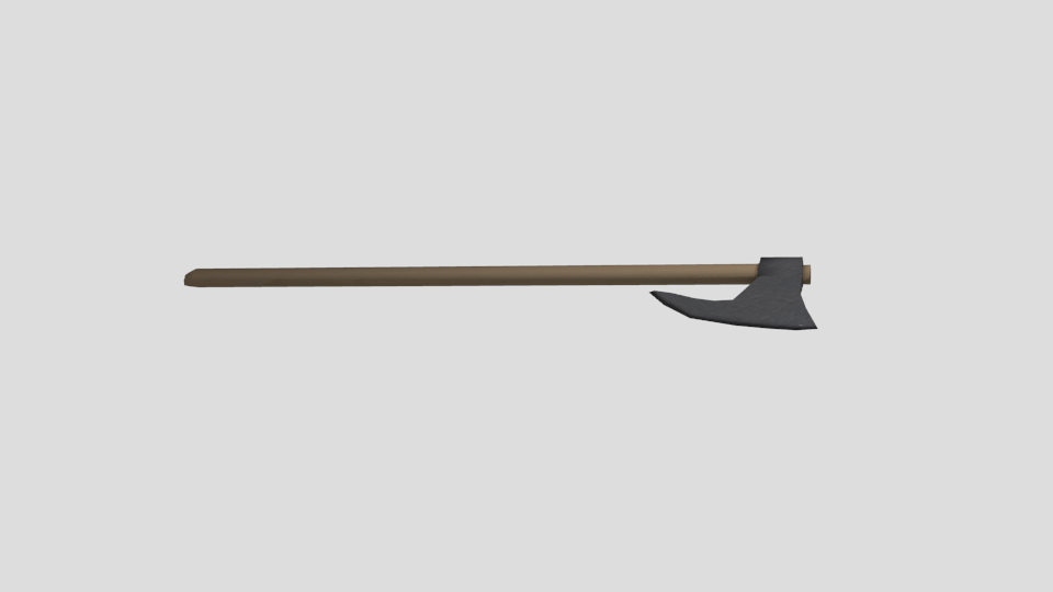 3D Lowpoly two-handed axe model