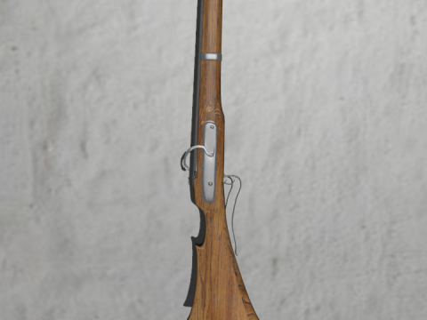 Matchlock musket or arquebus 3D model