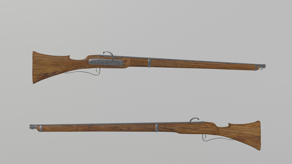 3D Matchlock musket or arquebus model