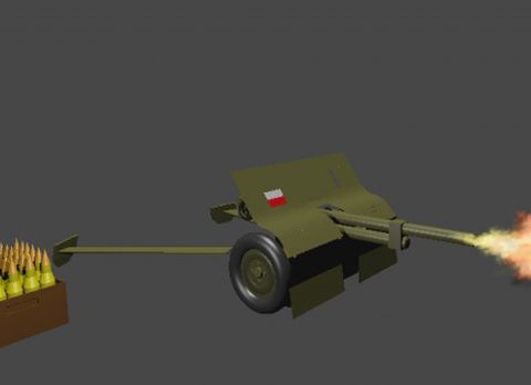 Polish Low Poly Artillery (37mm) 3D model