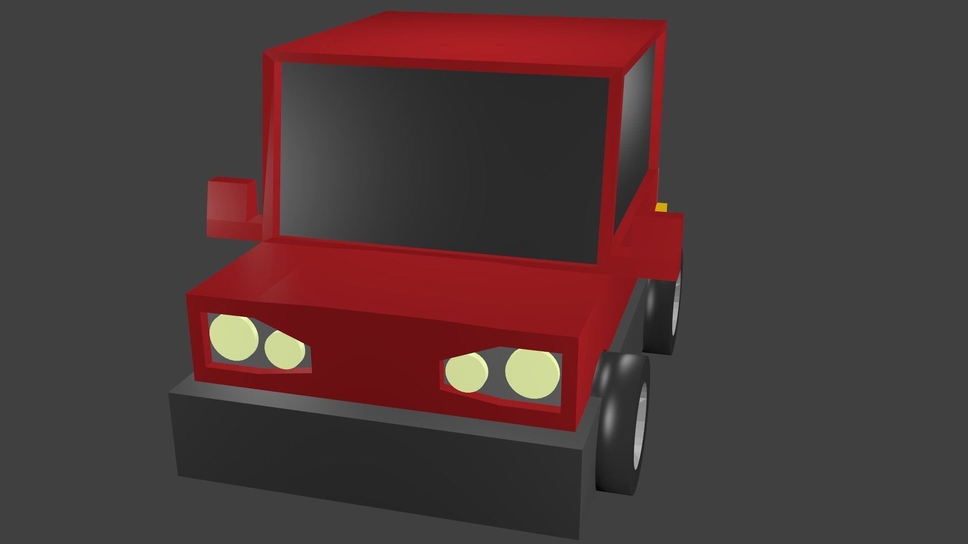 Red car low poly 3D model