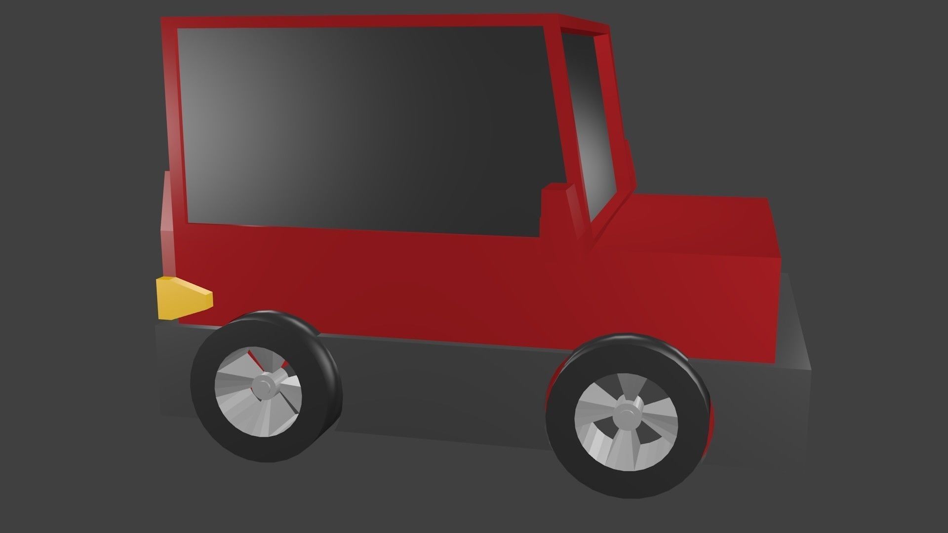 3D Red car low poly model