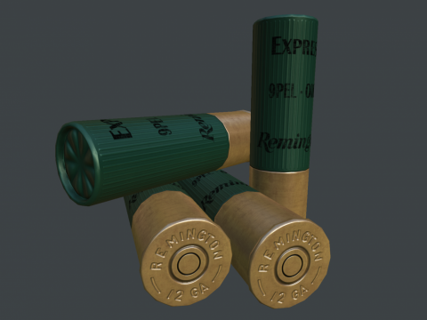 Remington 12 ga cartridge 3D model