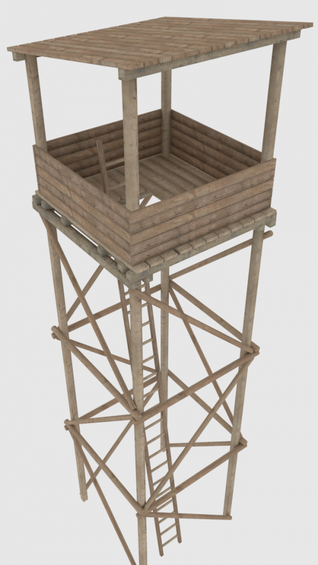 3D Wooden tower  model