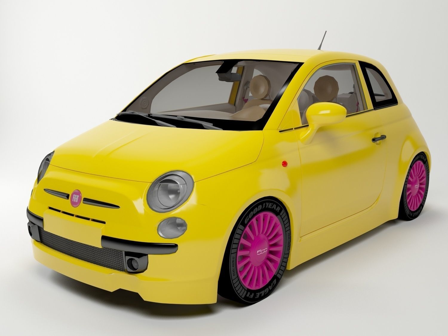3D Fiat 500 Sport model