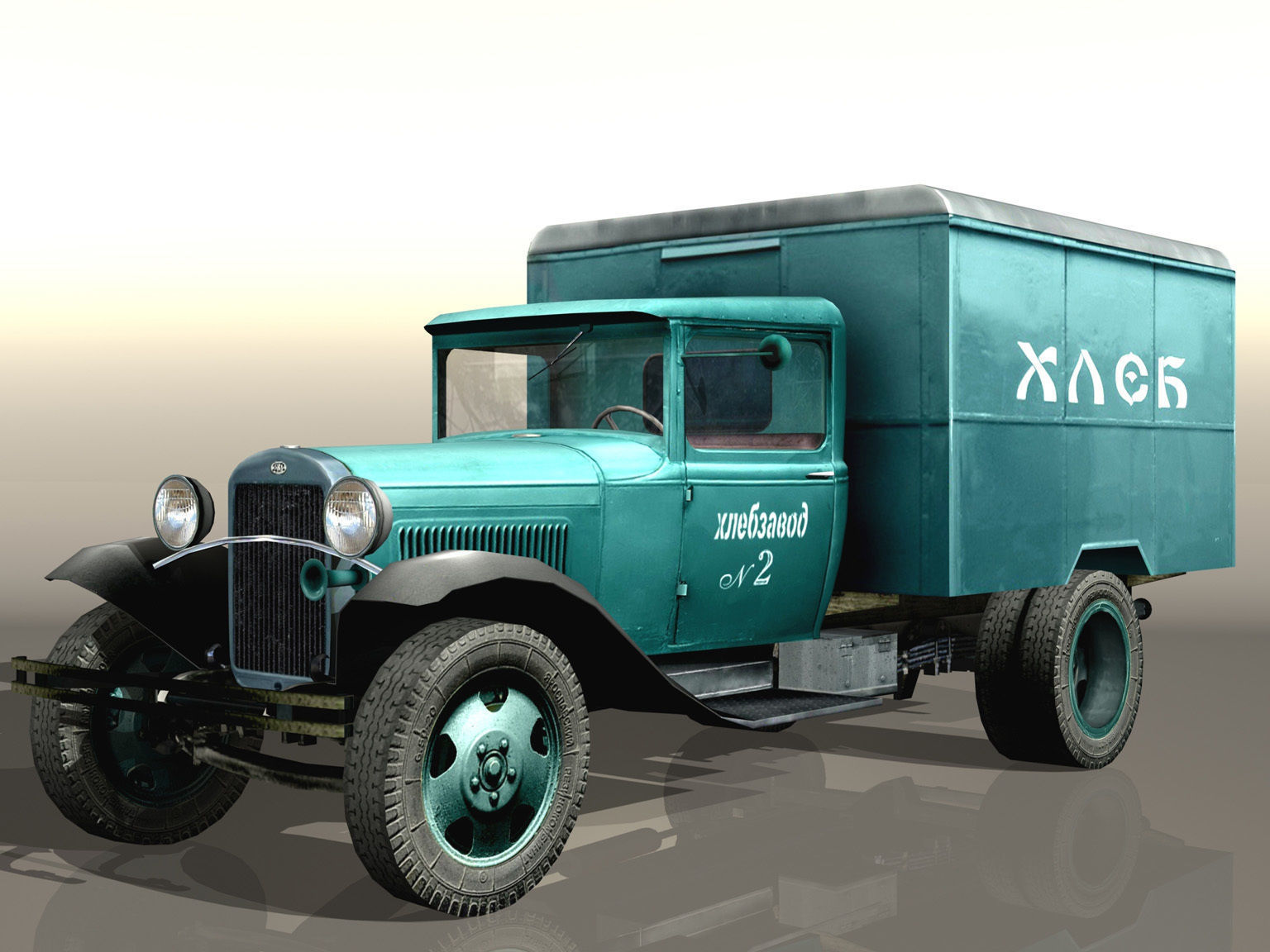3D GAZ- AA furgon-Bread model