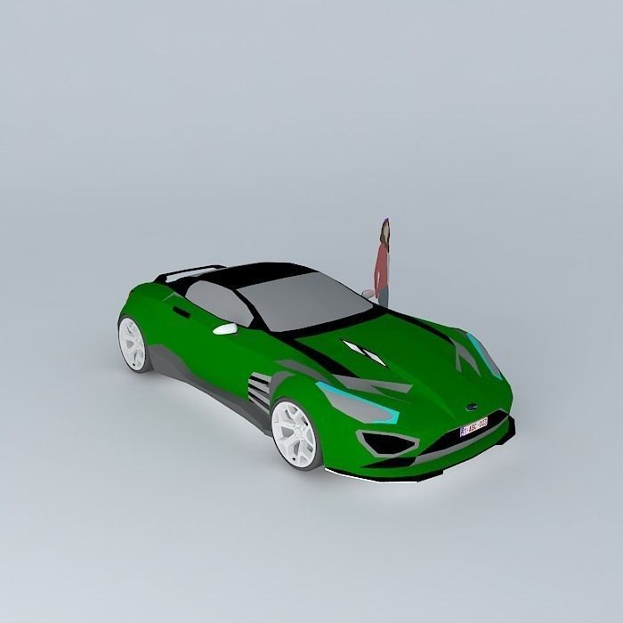 Green sport car 3D model