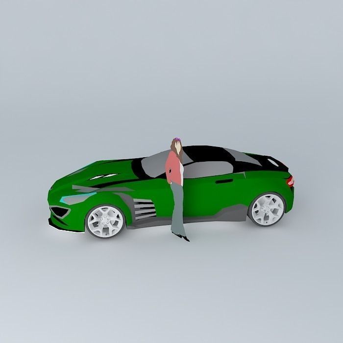 3D Green sport car model