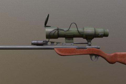 Low poly TF2 Sniper's Rifle 3D model