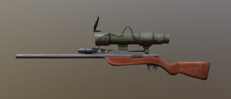 Low poly TF2 Sniper's Rifle 3D model