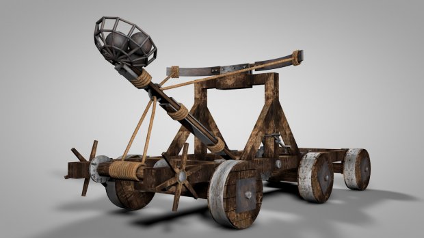 images of scale model what if medieval catapult on a modern day tank chasis