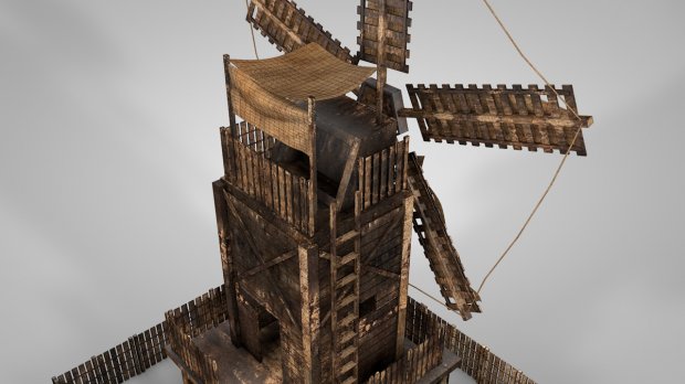 3D Old Windmill House  mobel