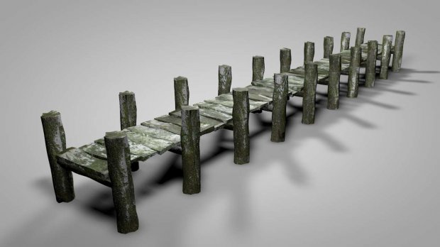 Old Wood Dock 3D model