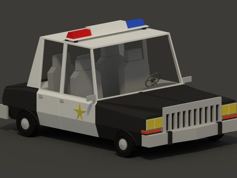 Plymouth Diplomat Police Low-Poly 3D model