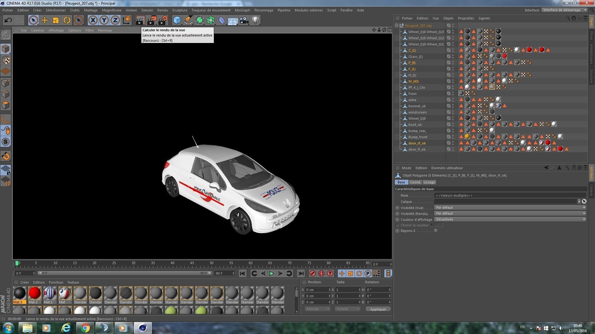 Police French Car 3D model