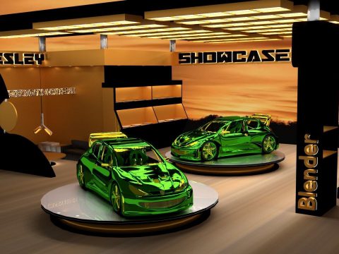 Shiny 206 Green and Yellow 3D model