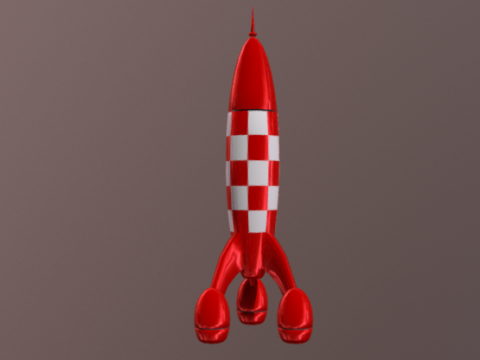 Cohete de Tin Tin 3D model