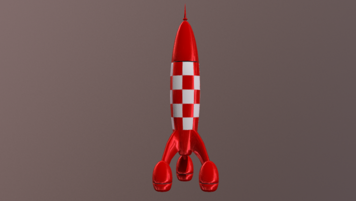 Cohete de Tin Tin 3D model