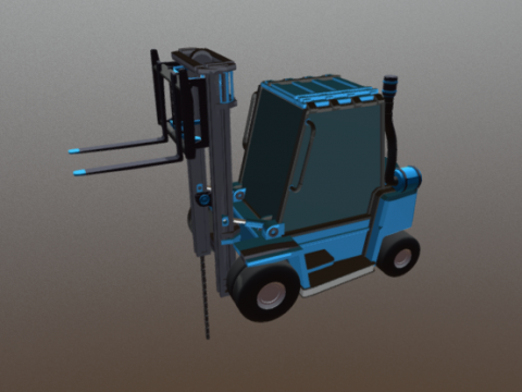 Forklift Low Poly 3D model