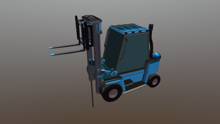 Forklift Low Poly 3D model