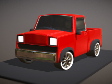 Pickup Truck Low-Poly Subdiv 3D model
